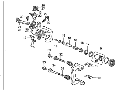 Acura 43018-SY8-A01 Right Rear Brake Caliper Sub-Assembly