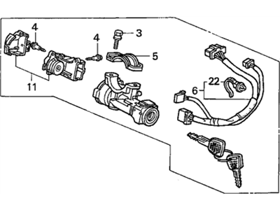 Acura 35100-SV4-A12 Lock Assembly, Steering