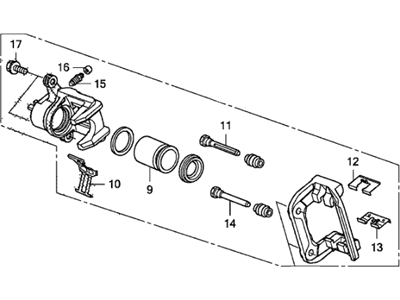 Acura 43019-SXS-000 Left Rear Caliper Sub-Assembly