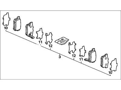 43022-SZ3-A00 Acura Rear Disc Brake pad Set (100Cl-15Sn.Nf71Gg) Illustration 1 of 1