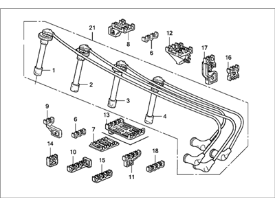 1992 Acura Integra Spark Plug Wire - 32722-P30-000