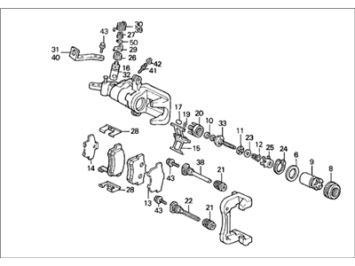 Acura 43230-SL5-A01 Left Rear Caliper Assembly (11Clp-14S) (Nissin)
