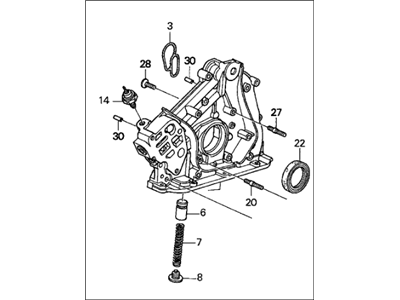 Acura 15100-RCA-A03 Oil Pump Assembly