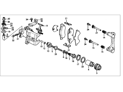 1990 Acura Integra Brake Caliper - 43230-SK7-013