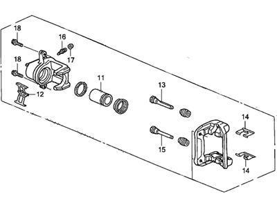 43019-S0K-A01 Acura Left Rear Brake Caliper Sub-Assembly (Nissin) Illustration 1 of 1