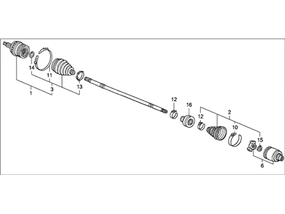 Acura 44305-SDD-A00 Driveshaft Assembly, Passenger Side