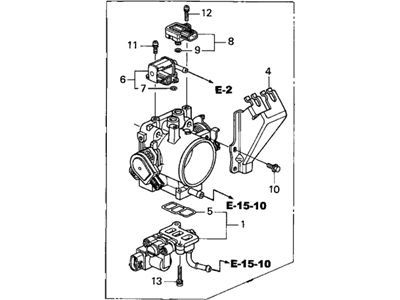 2004 Acura RSX Throttle Body - 16400-PRB-A14