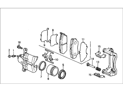 Acura 45210-SK7-003 Passenger Side Caliper Assembly (17Cl-14Vn) (Nissin)