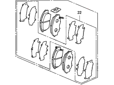 Acura 45022-SVB-A03 Front Disc Brake pad Set (16In