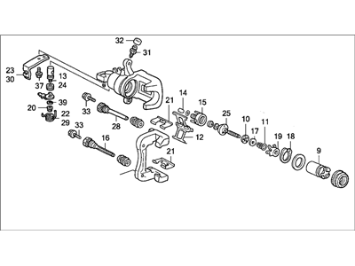 43019-SDC-A00 Acura Left Rear Caliper Sub-Assembly Illustration 1 of 1