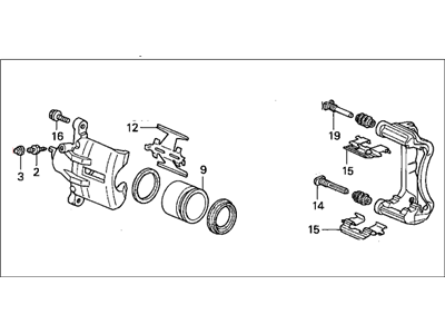 Acura 45019-SW5-003 Left Front Disc Brake Caliper Sub-Assembly