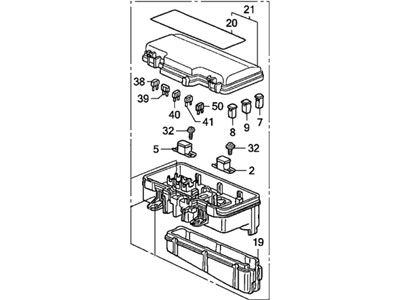 8-97021-566-0 Acura Clip, Passenger Side Park Brake Cable Illustration 1 of 1