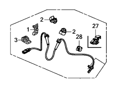 2019 Acura ILX ABS Wheel Speed Sensor - 57450-TR3-A02