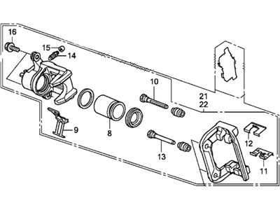 43018-T0G-A00 Acura Right Rear Caliper Sub-Assembly Illustration 1 of 1