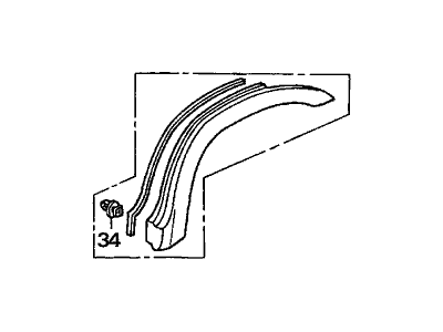 91541-TR0-003 Acura Clip A, Holder Band Harness (129MM) Illustration 1 of 1