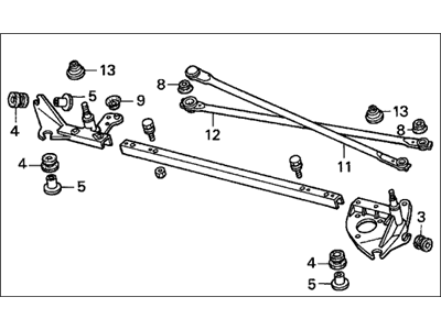 Acura CL Wiper Pivot Assembly - 76530-SV4-A01