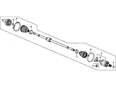 Acura 44305-TR2-A51 Passenger Side Driveshaft Assembly
