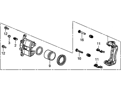 Acura 45019-TR2-A00 Left Front Disc Brake Caliper Sub-Assembly