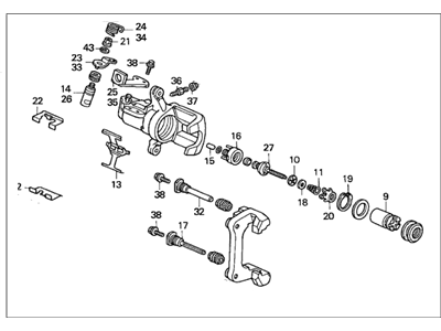 1995 Acura Integra Brake Caliper - 43018-S04-003