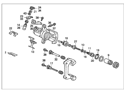 Acura 06432-SR3-505RM Right Rear Caliper Sub-Assembly (Reman)