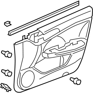 Acura 83501-TL2-A22ZB Lining, Right Front Door (Lower) (Premium Black)