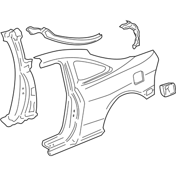 Acura 04646-ST7-409ZZ Panel Set, Left Rear (Outer) (Dot)