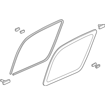 Acura 73510-S3V-A10 Glass Set, Passenger Side Quarter (Privacy) (Aptech)