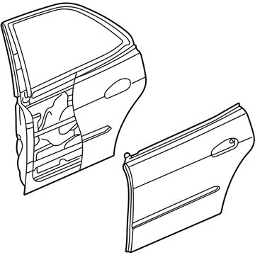 Acura 67550-S3V-A90ZZ Panel, Left Rear Door (Dot)