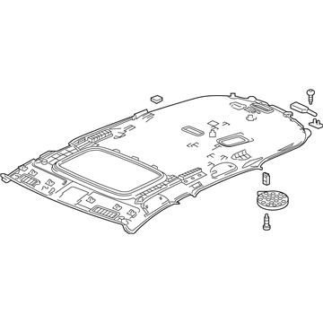 Acura 83200-TZ5-H41ZC Lining Assembly, Roof (Light Jewel Gray) (Sunroof)