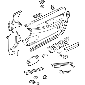 Acura 83500-SL0-A02ZB Lining Assembly, Right Front Door (Real Black) (Platinum White)