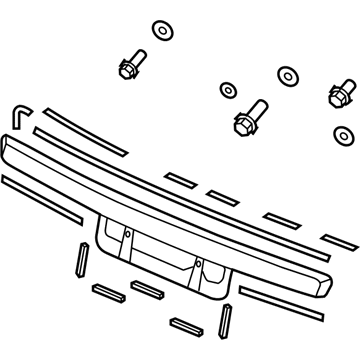 Acura 74890-SJA-J02ZF Rear License Garnish Assembly (Lakeshore Silver Metallic)