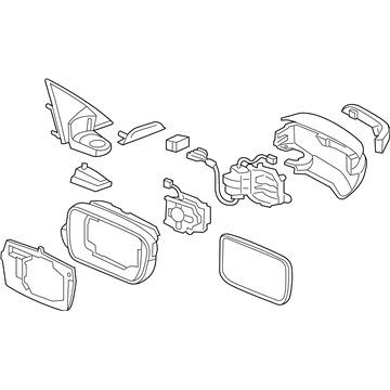 Acura 76250-SJA-306ZC Driver Side Door Mirror Set (Forged Silver Metallic) (Heated) (Automatic Turn) (Coo)