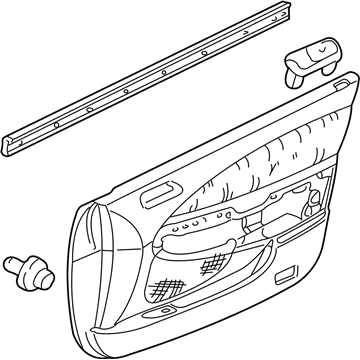 Acura 83583-S0K-A11ZB Lining, Left Front Door (Medium Taupe) (Leather)