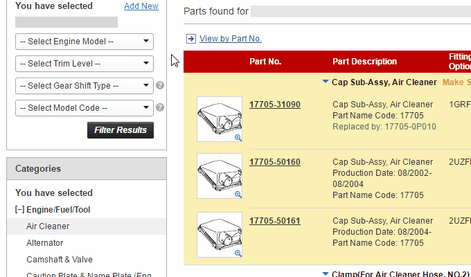 The part I'm looking for has multiple listings, what do I do? 1