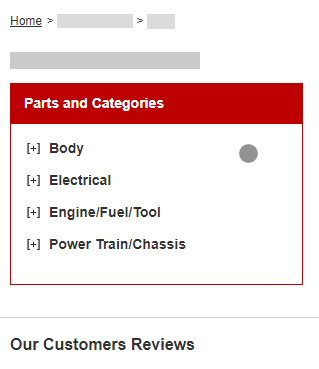 What if I do not see the part I am looking for in the categories I have searched through? 2