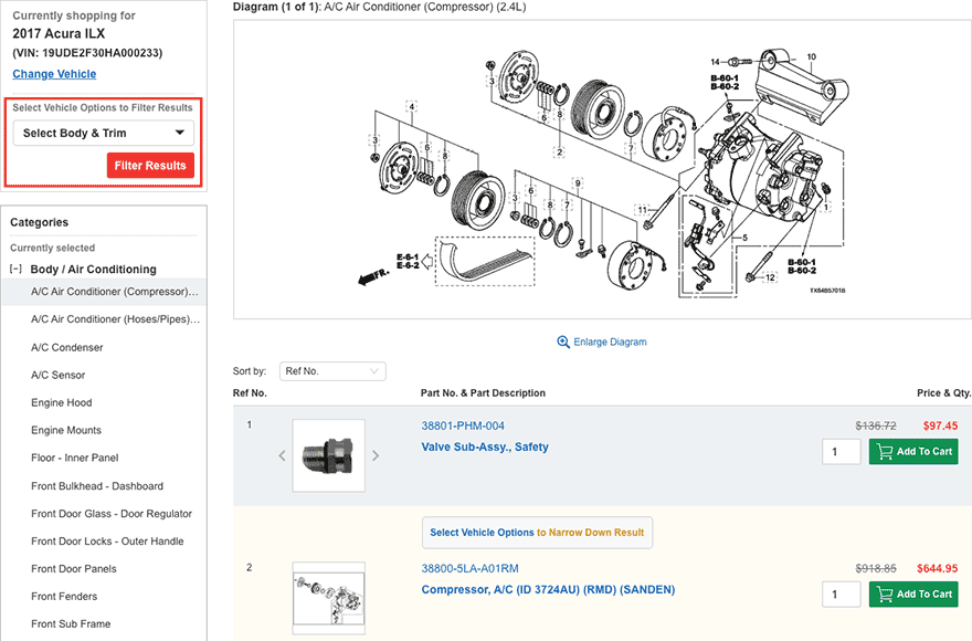 The part I'm looking for has multiple listings, what do I do?